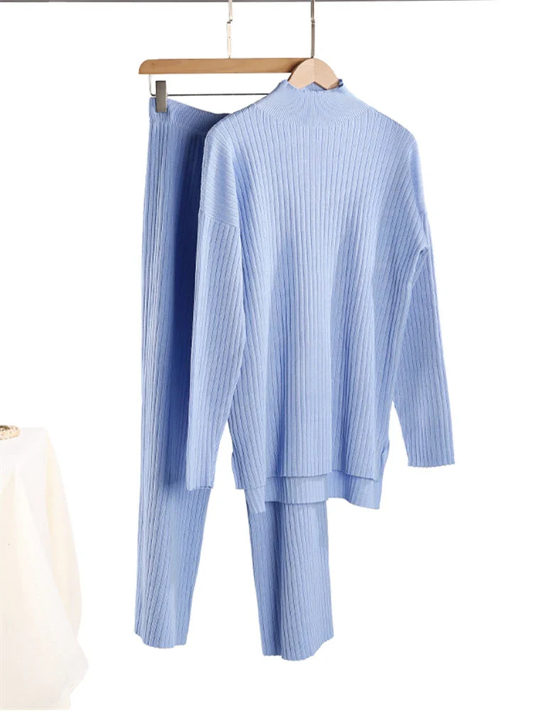 Women's Autumn Winter 2 Piece Knitted Set