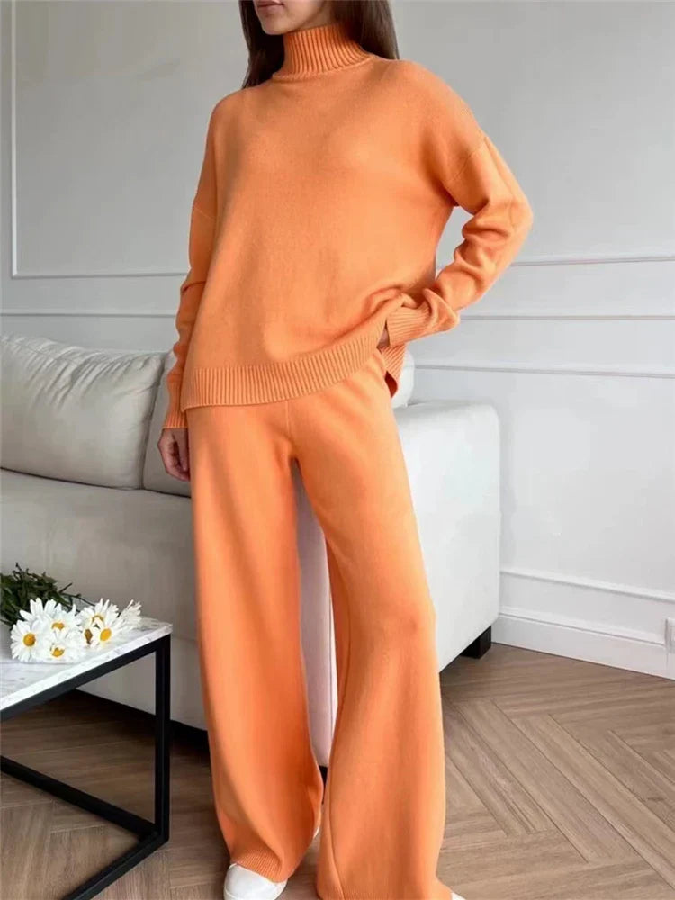 Women's Autumn Winter 2 Piece Knitted Set