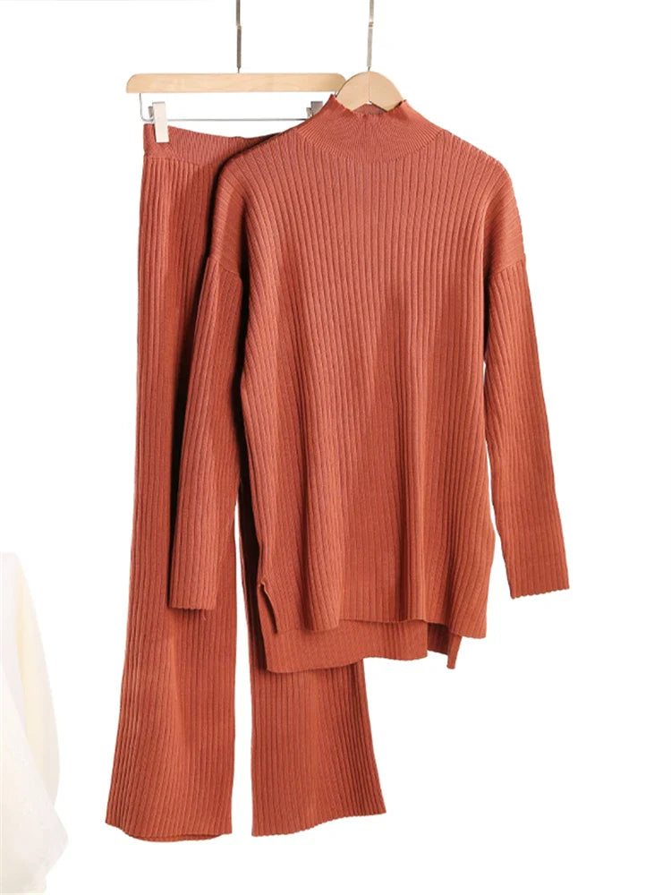 Women's Autumn Winter 2 Piece Knitted Set