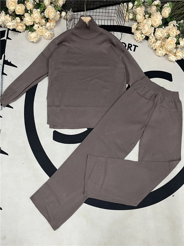 Women's Autumn Winter 2 Piece Knitted Set