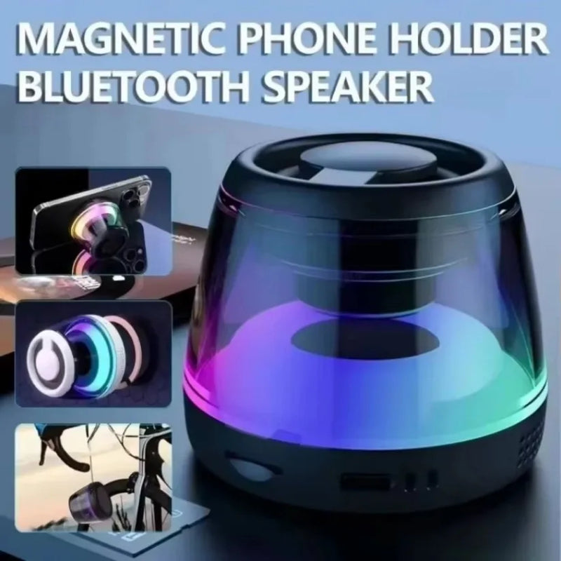 Portable Magnetic Rechargeable Bluetooth Speaker with Waterproof RGB Light