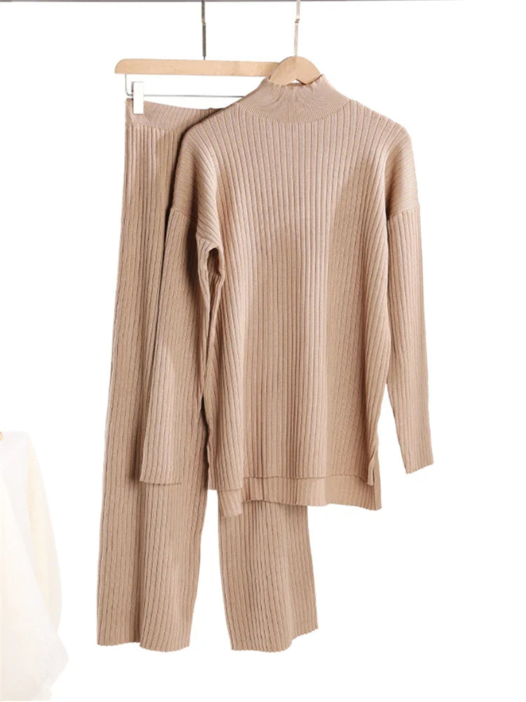 Women's Autumn Winter 2 Piece Knitted Set