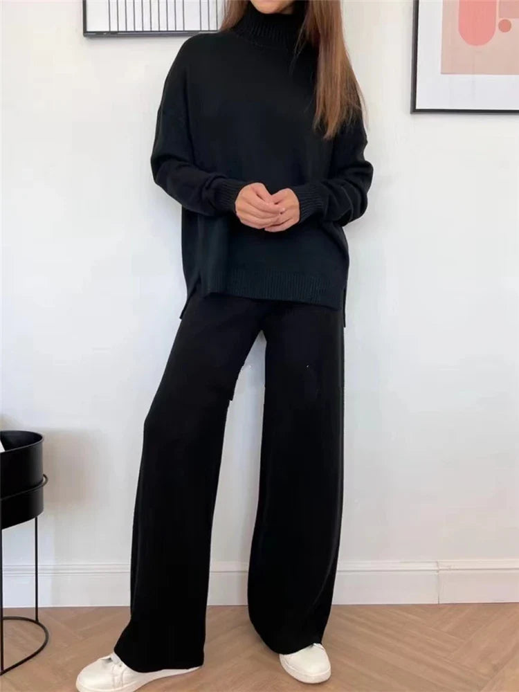 Women's Autumn Winter 2 Piece Knitted Set
