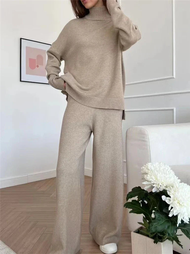 Women's Autumn Winter 2 Piece Knitted Set