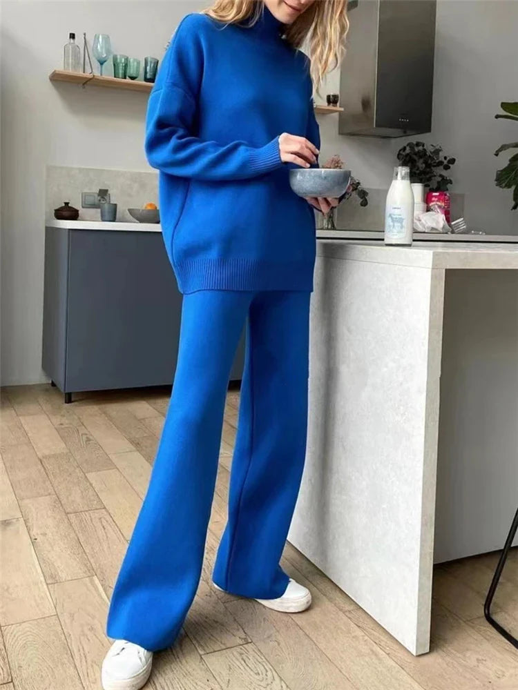 Women's Autumn Winter 2 Piece Knitted Set